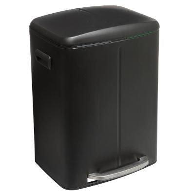 Papelera Con Dos Compartimentos 20 + 20Ltrs (Negro) De Metal