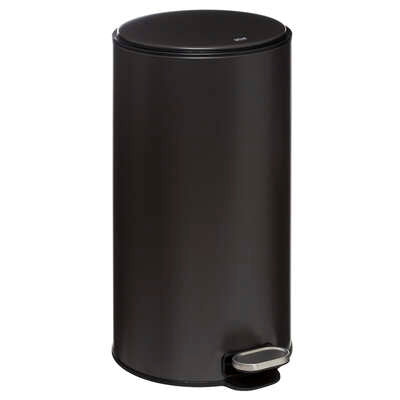 Papelera Oval Con Pedal 30 Ltrs (Negro) De Metal