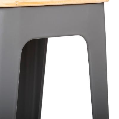 Silla Para Bar Alta (Gris) De Fierro y Madera (1 unidad en stock)