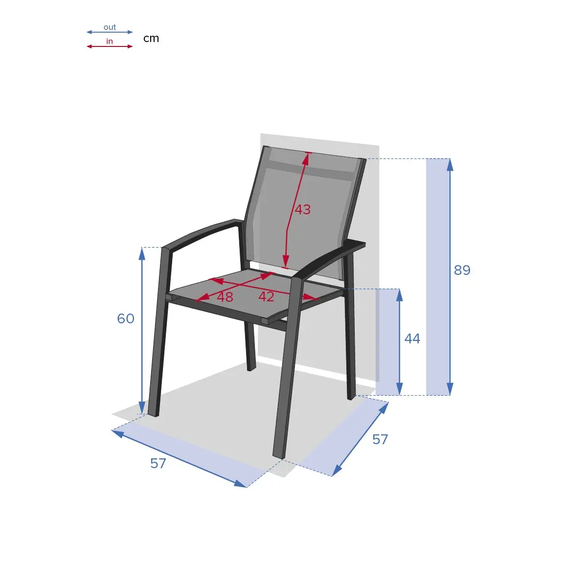 Silla Para Exteriores (Gris Claro) De Metal