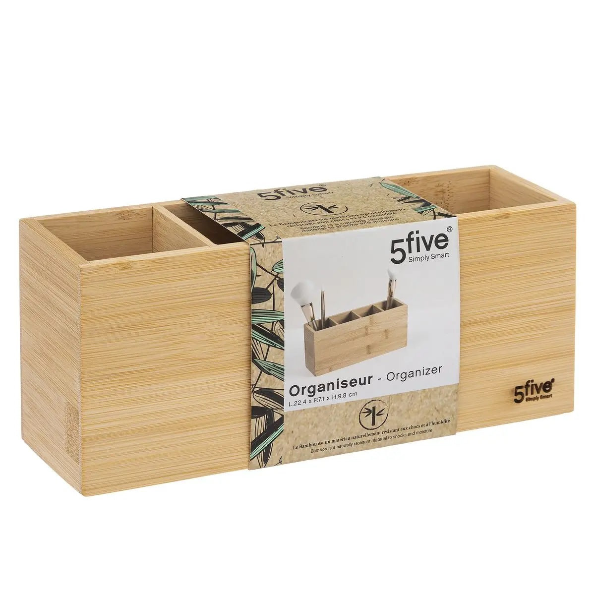 Caja Organizadora Con Cuatro Compartimentos De Madera