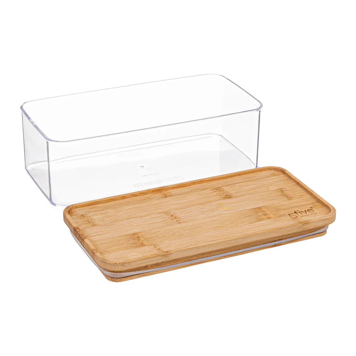 Caja Org.Tapa De Madera (Transparente) 1 Ltr De Acrílico