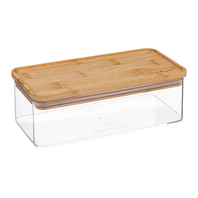 Caja Org.Tapa De Madera (Transparente) 1 Ltr De Acrílico