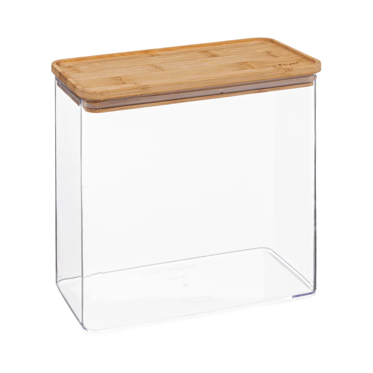 Caja Org. Tapa De Madera (Transparente) 3 Ltrs De Acrílico