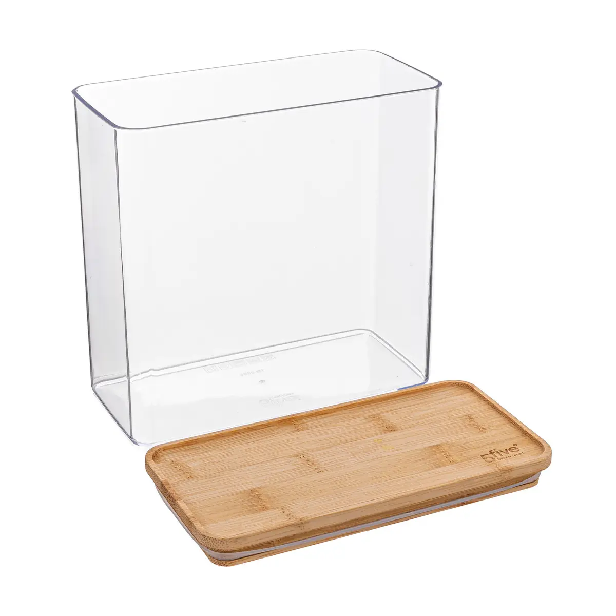 Caja Org. Tapa De Madera (Transparente) 3 Ltrs De Acrílico