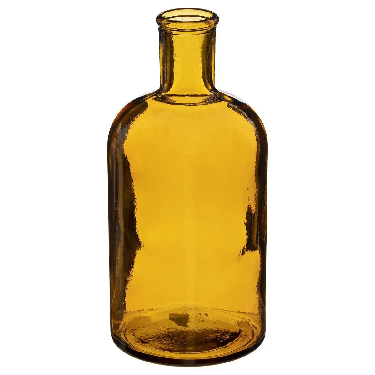 Florero Modelo Botella (Amarillo) De Vidrio