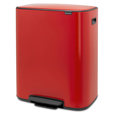 Papelera Rectangular Con Pedal 60 Ltrs (Rojo) De Acero