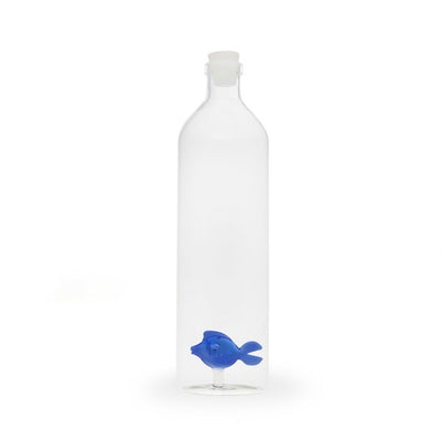 Botella Para Agua "Blue Fish" (Transparente) 1.2 Ltrs De Vidrio