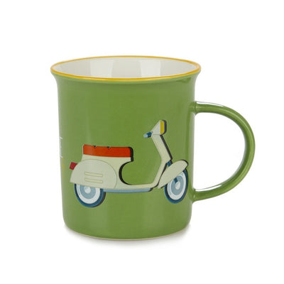 Taza Modelo "Moto" Verde De Cerámica