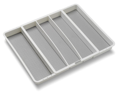 Bandeja Extensible Para Utensilios (Blanco) 5 Compartimentos De Plástico