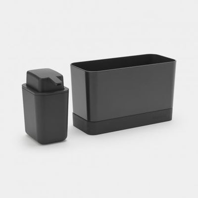 Set Organizador Y Dispensador (Gris) Para Fregadero De Plástico