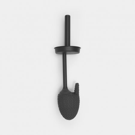 Cepillo De Silicona Con Porta Cepillo Para Baño (Negro) De Plástico