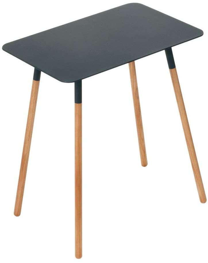 Mesa Lateral (Negro) De Metal y Madera