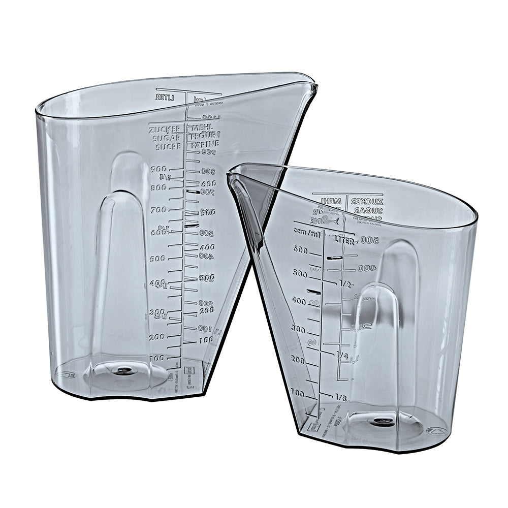Set De 2 Tazas Medidoras (Transparente) 0.5 Lt + 1 Lt De Plástico