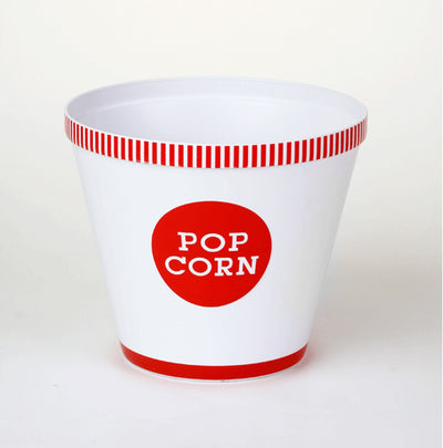 Envase Para Popcorn Grande (Blanco Y Rojo) De Plástico