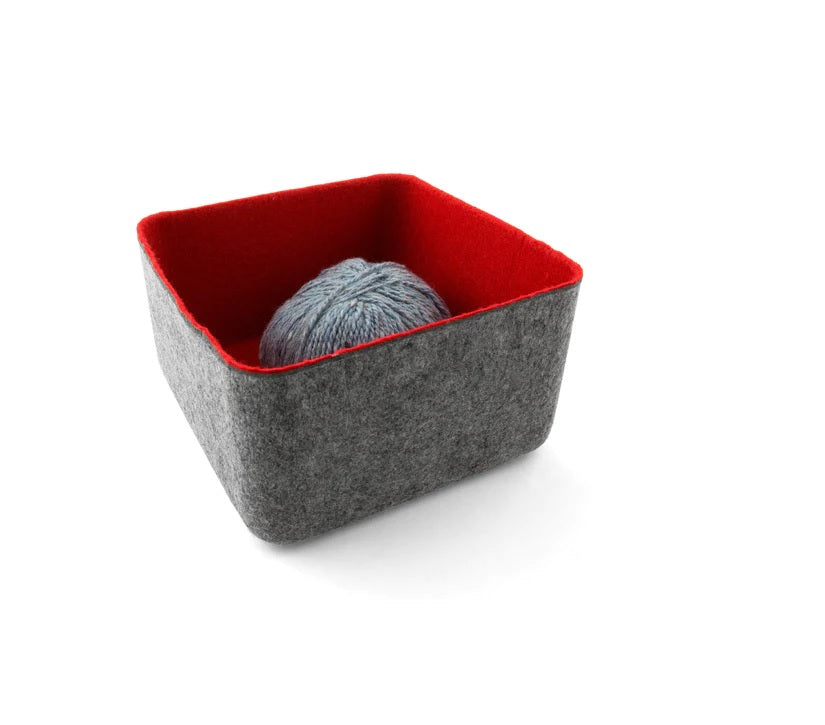 Caja Organizadora Pequeña (Rojo) De Fieltro