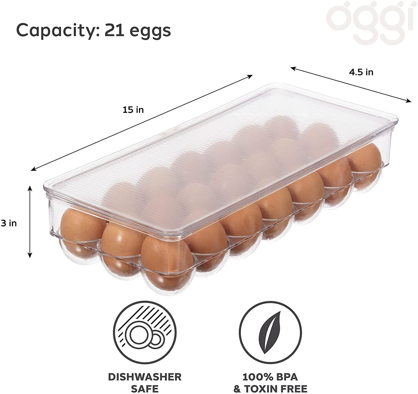 Bandeja Porta Huevos Para 21 Unidades (Tranparente) De Plástico