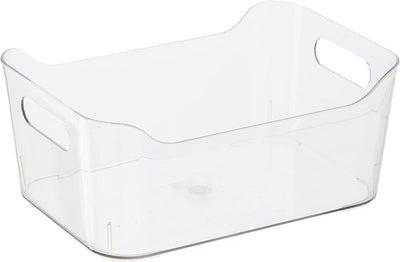 Caja Organizadora Mediana Con Asas (Transparente) De Plástico