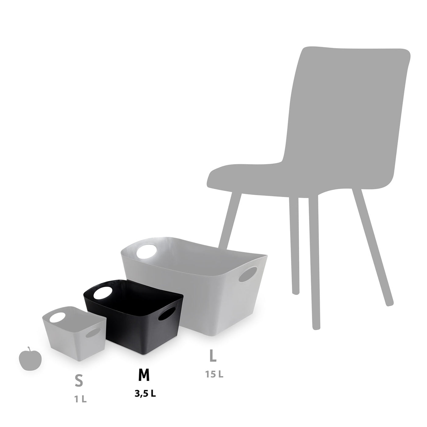 Caja Contenedora Mediana Con Asas (Blanco) De Plástico