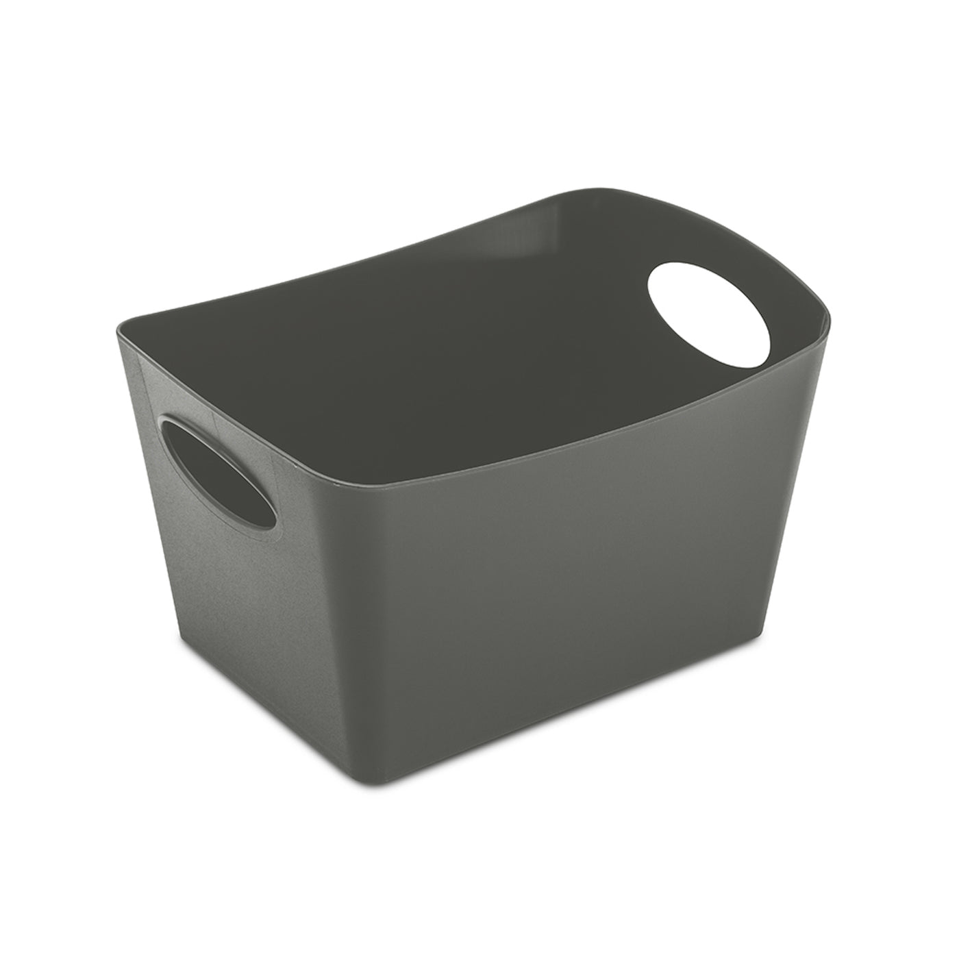 Caja Contenedora Pequeña Con Asas (Gris Oscuro) De Plástico