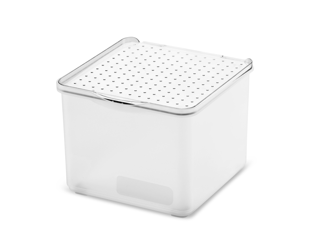 Caja Organizadora Cuadrada Con Tapa (Blanco) Pequeña De Plástico