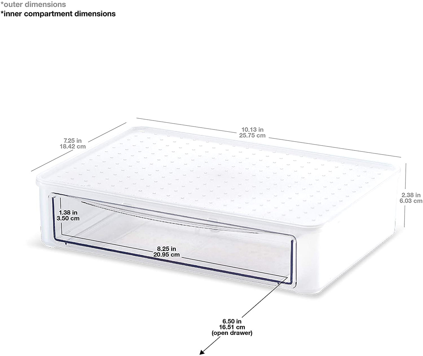 Cajón Organizador Apilable (Blanco) De Plástico