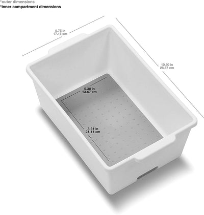 Caja Organizadora Rectangular (Blanco) De Plástico