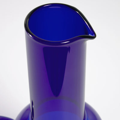Jarra Decorativa Transparente Y Azul De Vidrio