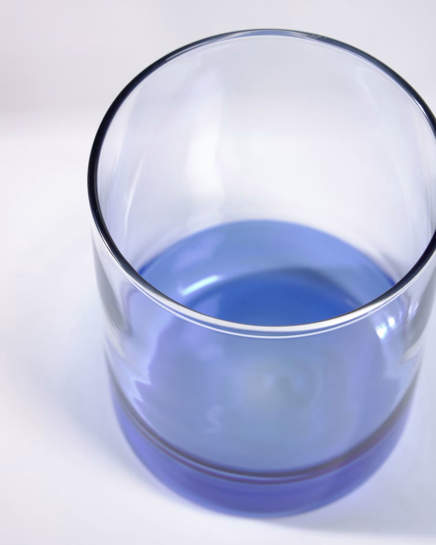 Vaso Transparente Y Azul 300 Mlt De Vidrio