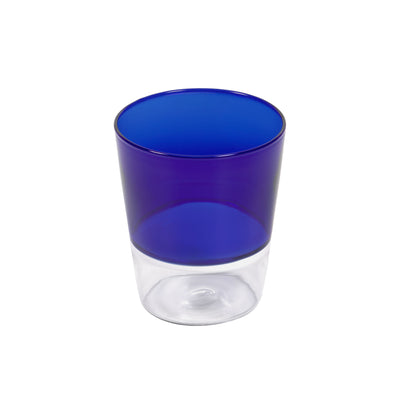 Vaso Transparente Y Azul De Vidrio