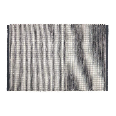 Alfombra rectangular (blanco y negro) de lana