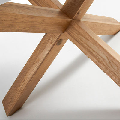 Mesa redonda (blanco) base de de madera
