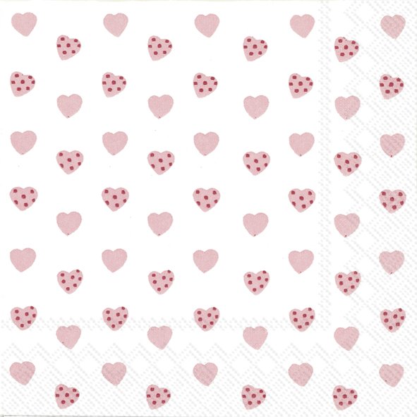 Set De 20 Servilletas De Cocktail (Corazones Pequeños) De Papel