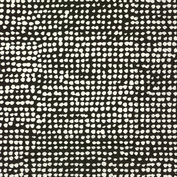 Set De 20 Servilletas (Puntos Blancos Fondo Negro) De Papel