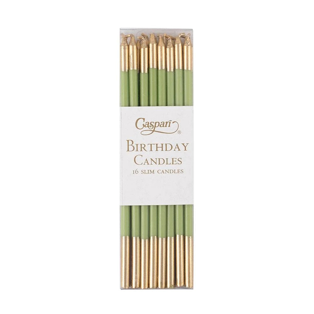 Set de 16 Velas Doradas/Verdes De Cera