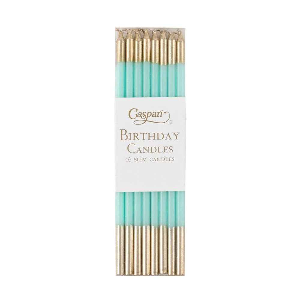 Set de 16 Velas Doradas/Turquesa De Cera