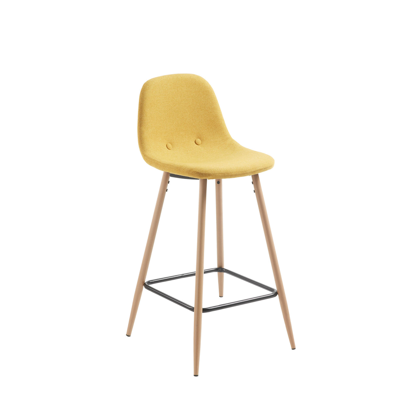 Silla Para Bar (Mostaza) Con Patas Altas De Madera y Metal