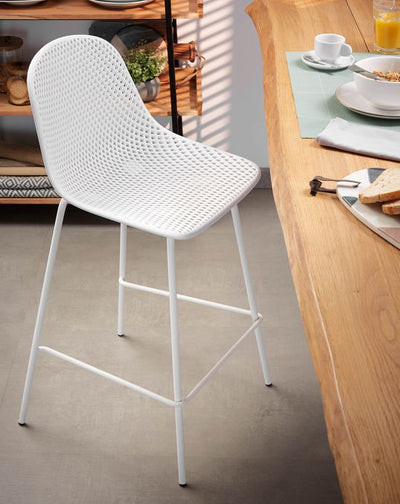 Silla Para Bar PVC (Blanco) Con Estructura De Metal