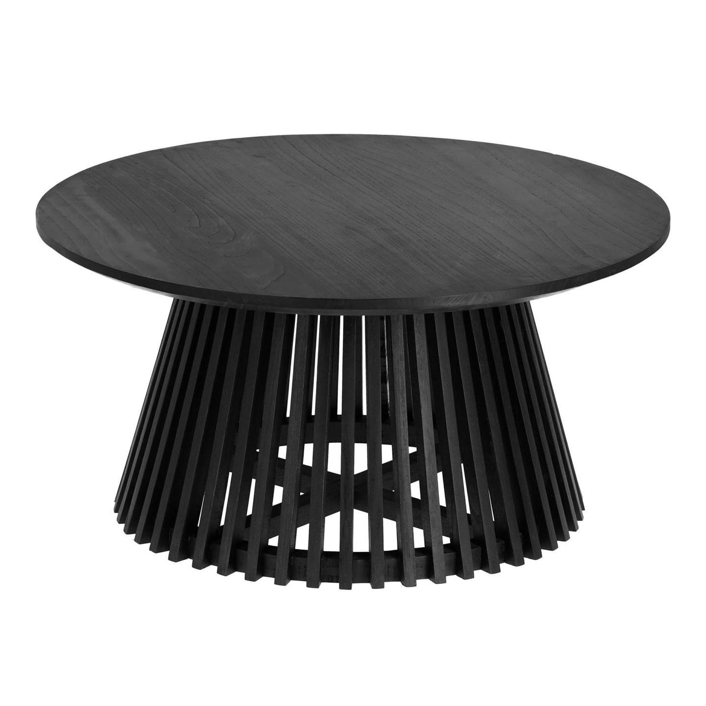 Mesa de centro redonda (negro) de madera