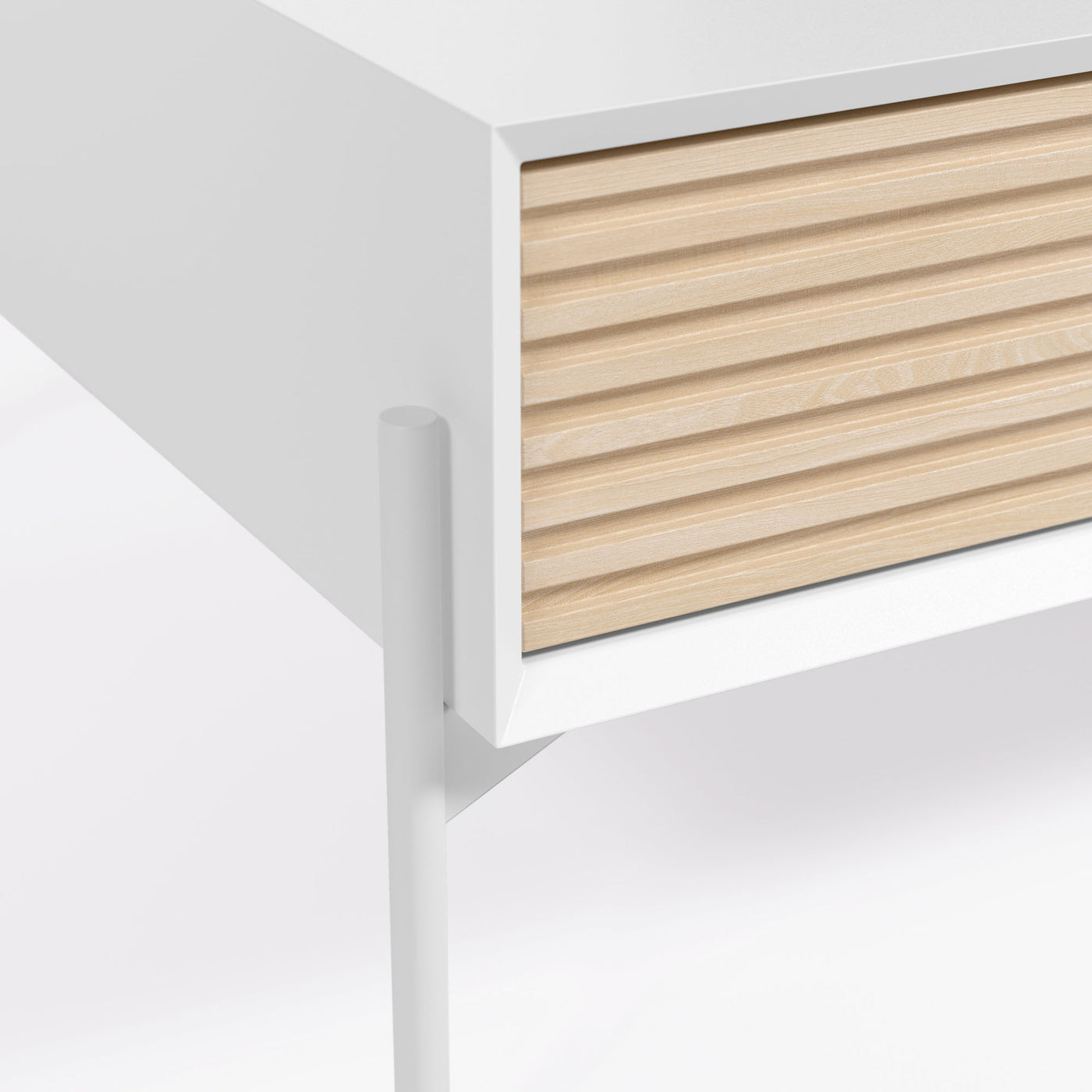 Mesa de centro rectangular lacado blanco de madera