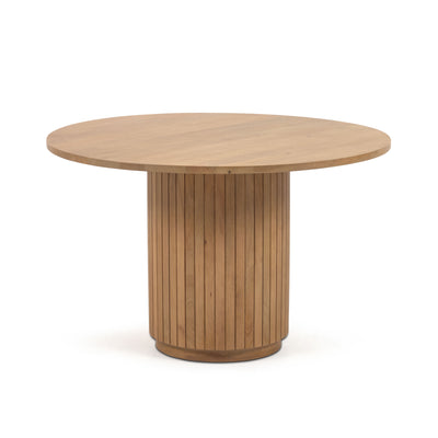 Mesa de comedor redonda (natural) de madera
