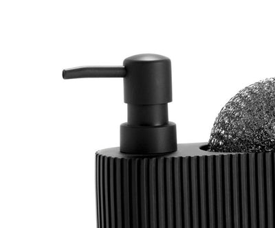 Dispensador Jabón Líquido Con Esponja (Negro) De Poliresina