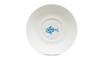Taza De Expreso Con Platito (Diseño Pescado) De Porcelana