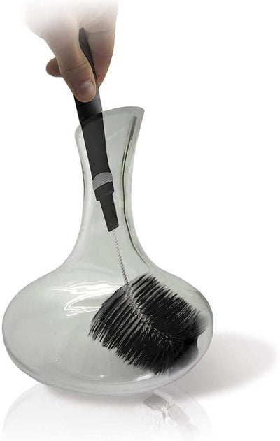 Cepillo Limpiador De Decantadores de Botellas (Negro) De Metal Y Plástico