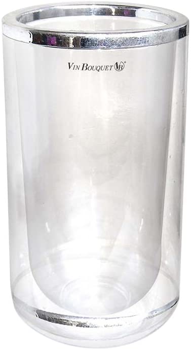 Enfriador De Botellas De Doble Pared (Transparente) De Plástico