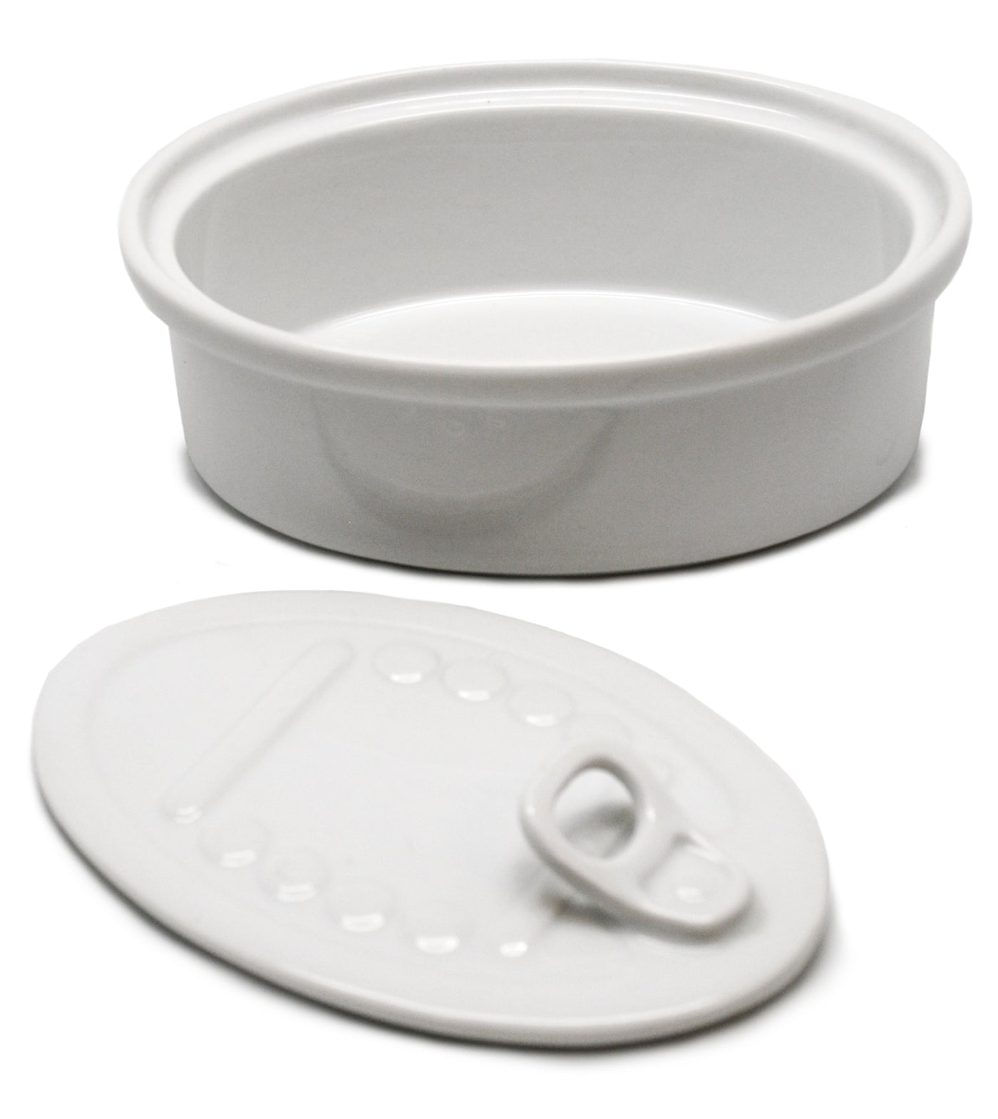Bowl Ovalado Para Aperitivos Con Tapa De Porcelana