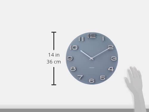 Reloj De Pared (Gris) Números De Metal Estructura De Vidrio