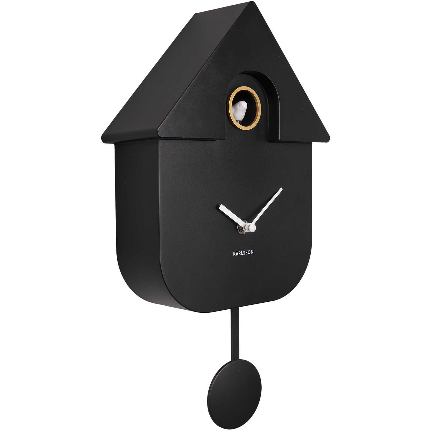 Reloj Decorativo De Péndulo (Negro) Casita De Plástico