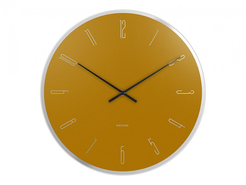 Reloj De Pared (Amarillo) De Vidrio