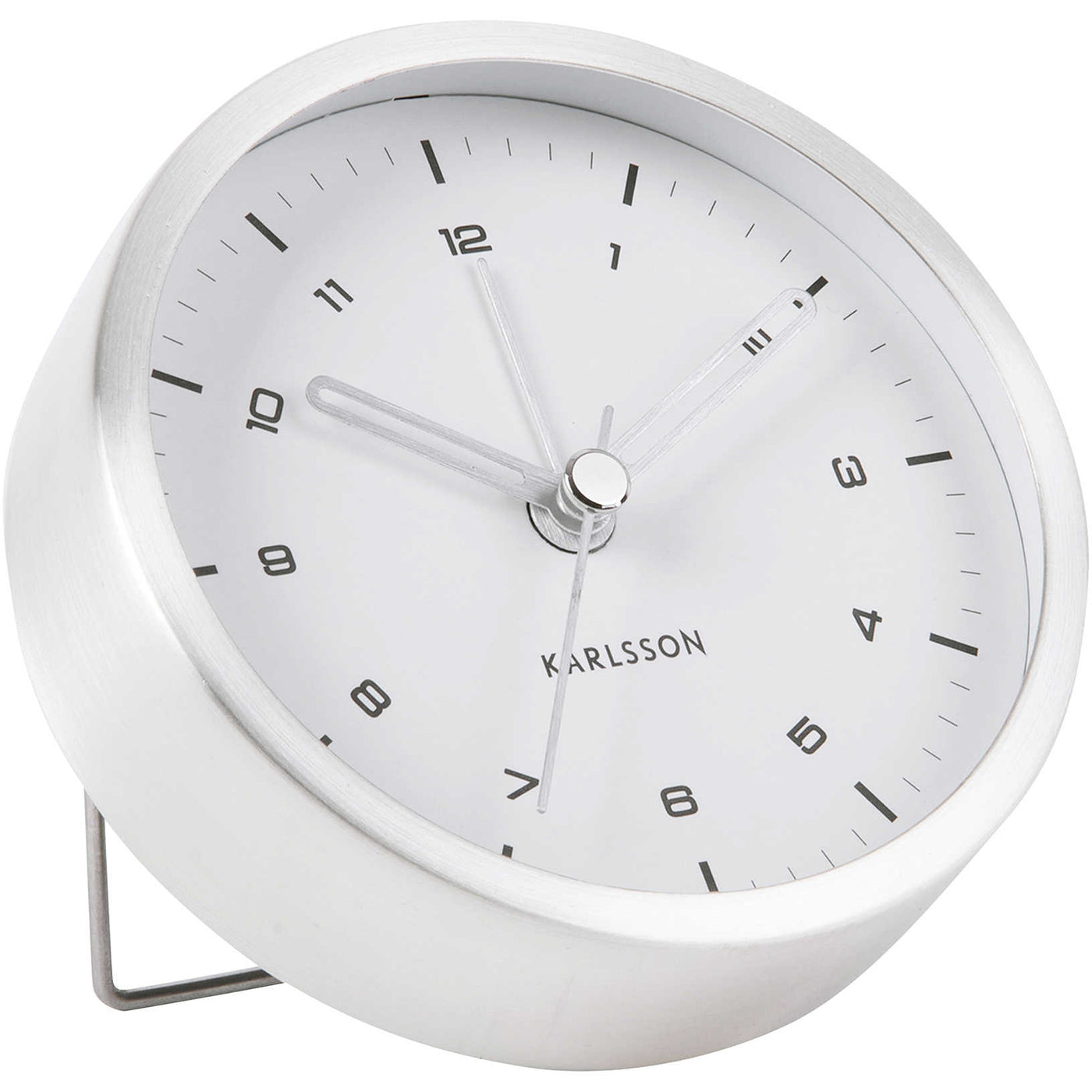 Reloj Despertador Redondo (Blanco) De Metal